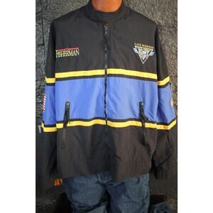 Vintage North American Fisherman Jacket XXL – Embroidered Outdoors Windbreaker